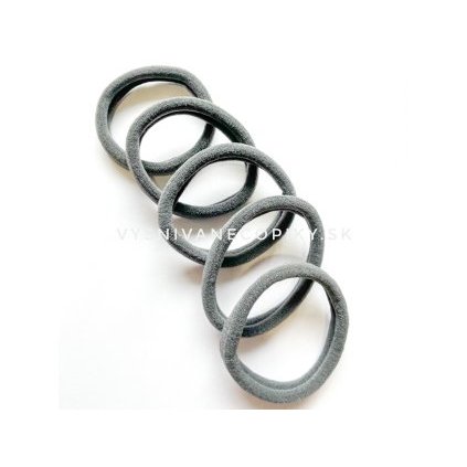 Gumičky do vlasov - veľké 5 ks - šedé