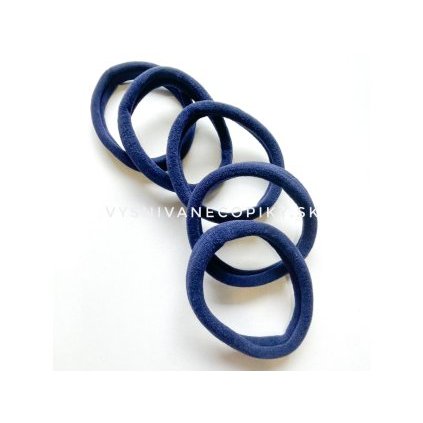 Gumičky do vlasov - veľké 5 ks -tnavo-modré