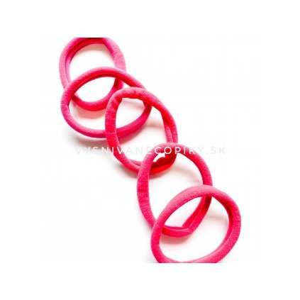 Gumičky do vlasov - veľké 5 ks -tmavo-ružové