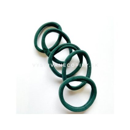 Gumičky do vlasov - veľké 5 ks - tmavo-zelené