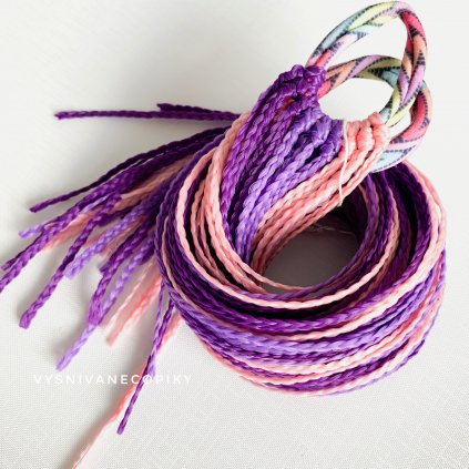 A pair of braided ties - Purple-Pink