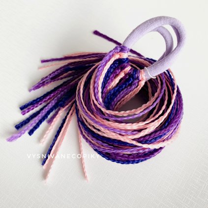 A pair of braided ties - Purple-Blue-Pink
