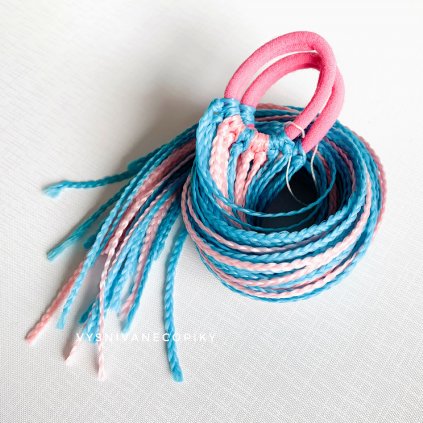 A pair of braided ties - Pink-Blue