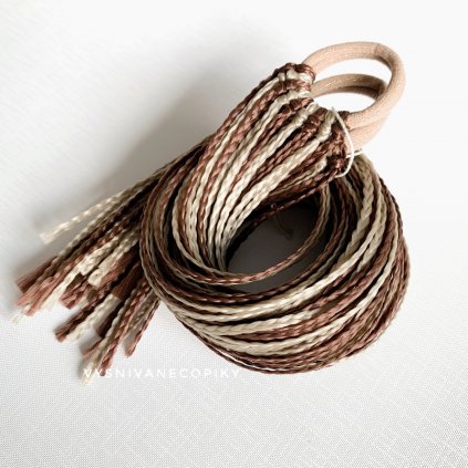 A pair of braided ties - Brown-Blond