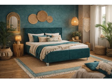 Manželská postel Bonita , petrolejová
