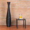 VYSOKÁ DŘEVĚNÁ DEKORATIVNÍ VÁZA ČERNÁ