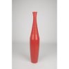VYSOKÁ DŘEVĚNÁ DEKORATIVNÍ VÁZA ČERVENÁ II