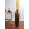 VYSOKÁ DŘEVĚNÁ DEKORATIVNÍ VÁZA BARELOVÁ HNĚDÁ TEXTURA