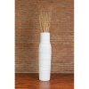 VYSOKÁ DŘEVĚNÁ DEKORATIVNÍ VÁZA BÍLÁ STRUKTURA II