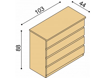 komoda dalila cink i2z4 4 zasuvky velke