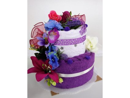 veratex textilni dort dvoupatrovy fialovo bily