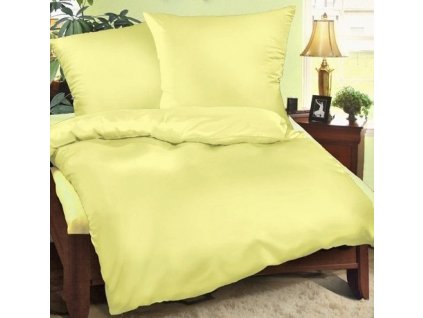 Bavlněné povlečení prodloužené 70x90 + 140x220 cm světle žluté