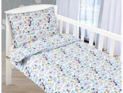 Dětské povlečení bavlna 90x135, 45x60 Medvídek koala - šedá