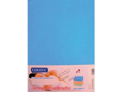 Jersey prostěradlo 80x220 cm (č.22-stř.modrá)