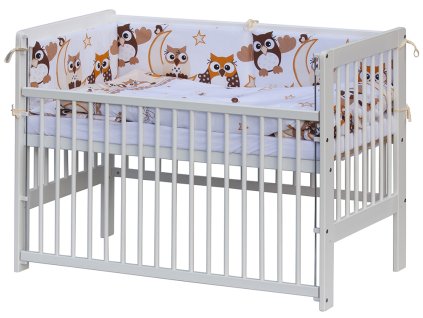 7415 4 detska postylka s kompletni vybavou scarlett 120 x 60 cm sovicka bezova