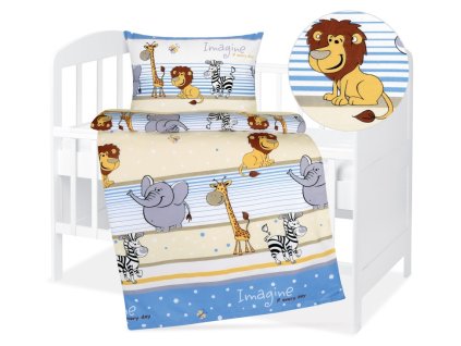 detske povleceni bavlna agata safari modre 90x135 45x60 cm