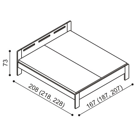 Jelínek DALILA buk cink Rozměr: 90x200 cm, Materiál: Dub, Moření: Přírodní (obrázek 4)