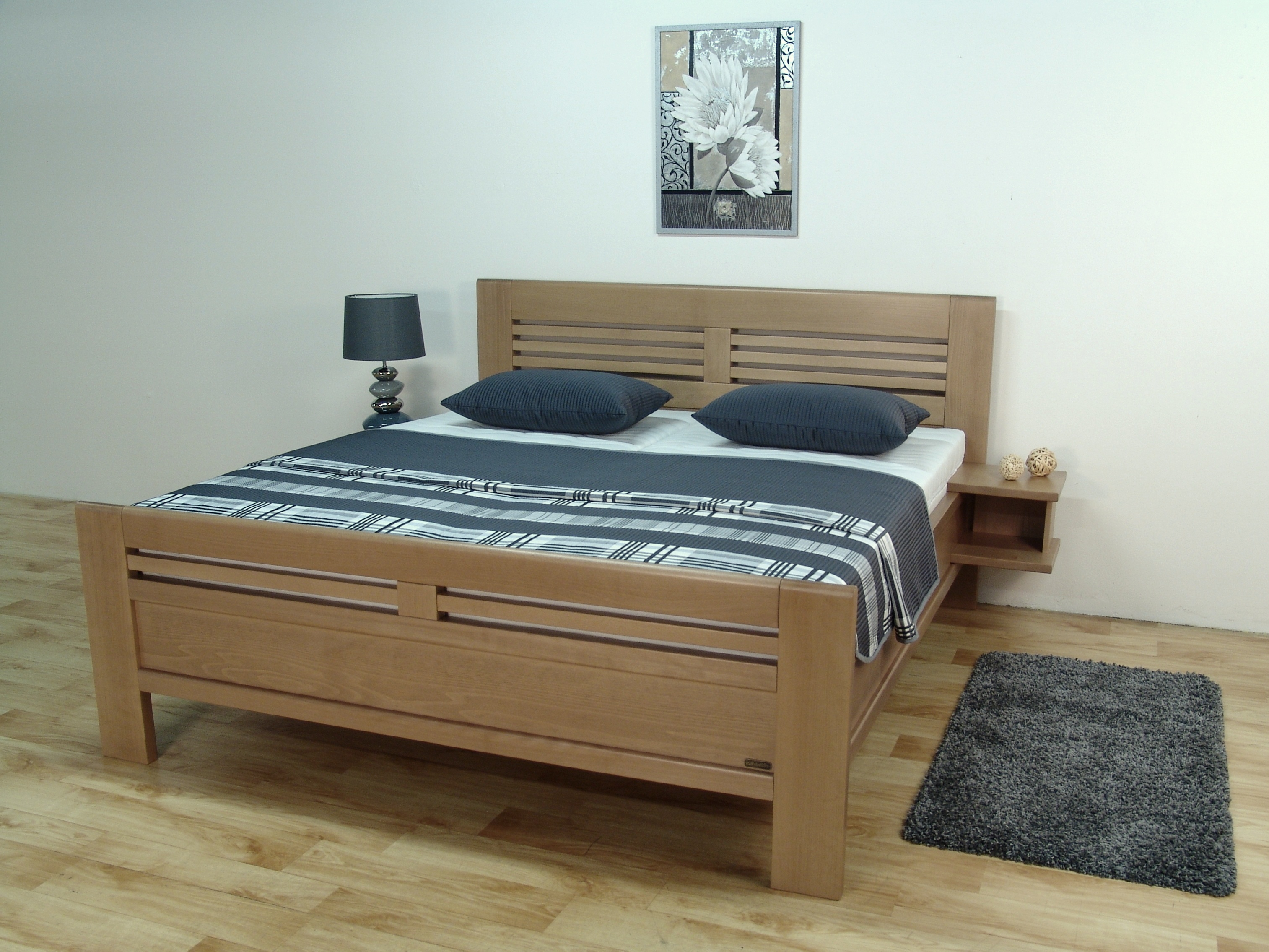 Levně Štach postel Verdon bez úložného prostoru Rozměr: 130x200 cm, Moření: Buk - bílá, Typ: Bez paty