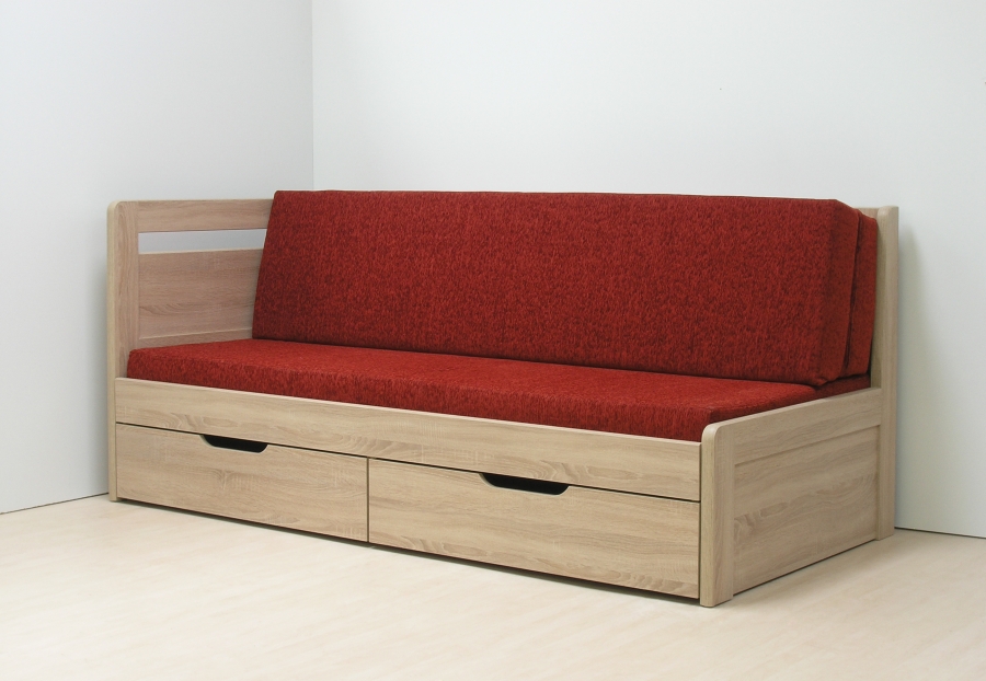 Levně BMB Postel TANDEM PLUS s vysokým levým čelem - Průběžný Buk Rozměr: 90/170x200 cm, Provedení rohů: Oblé, Moření: 01 - Bílá