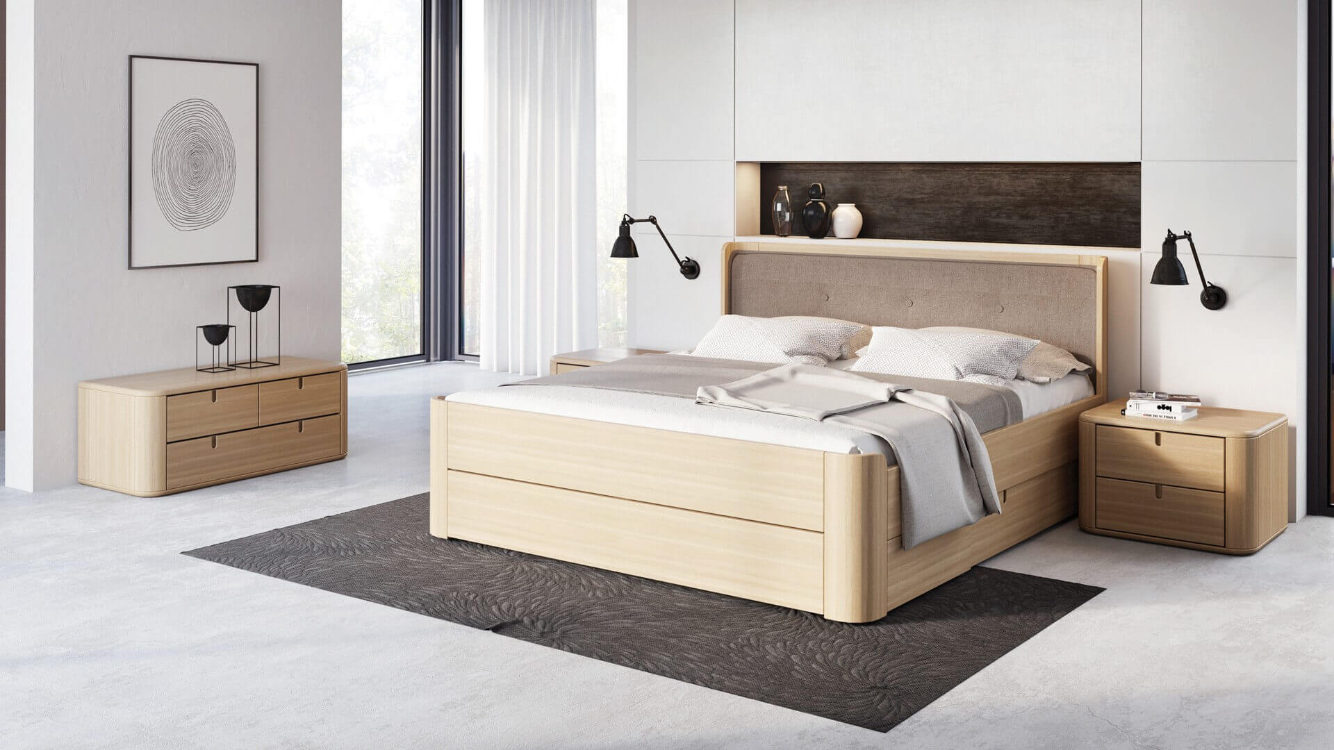 Komoda JELÍNEK LARA s kolečky Materiál: Dub, Moření: Přírodní (obrázek 5)