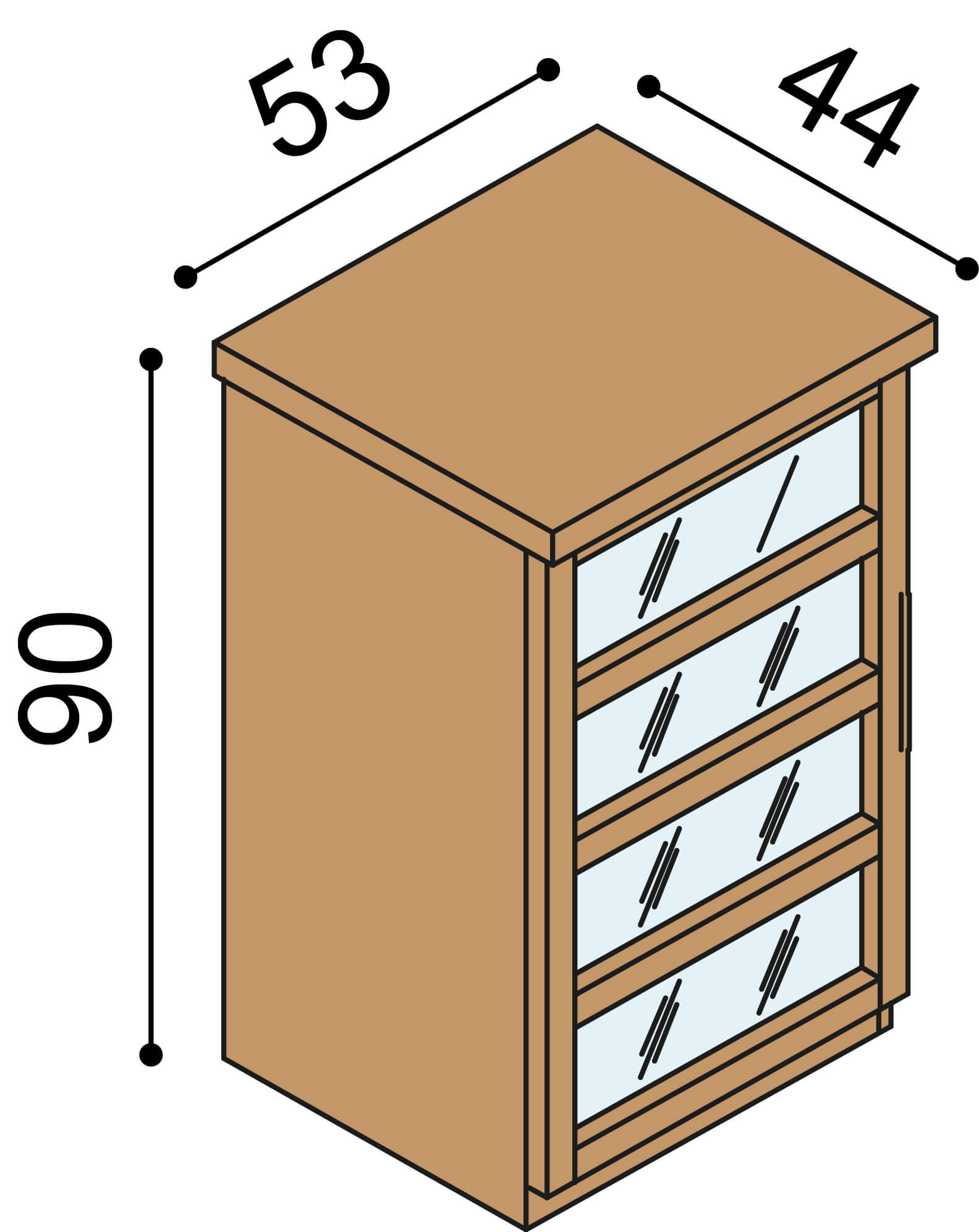 Komoda JELÍNEK RÁCHEL R1SL Materiál: Dub, Moření: Přírodní (obrázek 3)