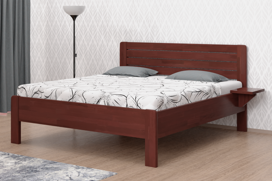 Postel BMB Sofi Lux XL - Masivní Buk Rozměr: 160x210 cm, Provedení rohů: Oblé, Moření: Šedá