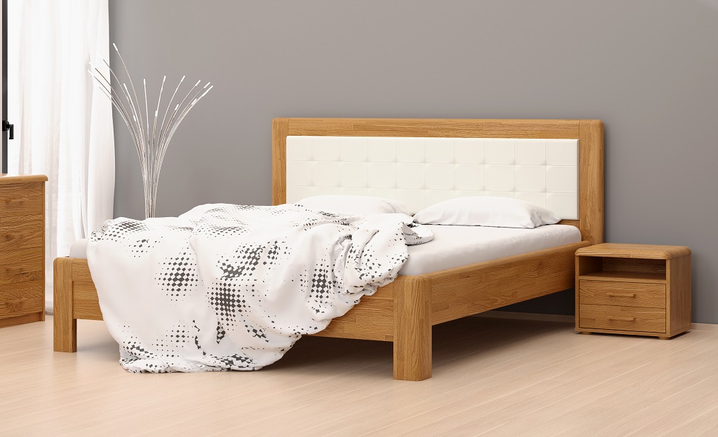 Postel BMB Adriana Star - Průběžný Buk Rozměr: 120x200 cm, Provedení rohů: Oblé, Moření: Antracit