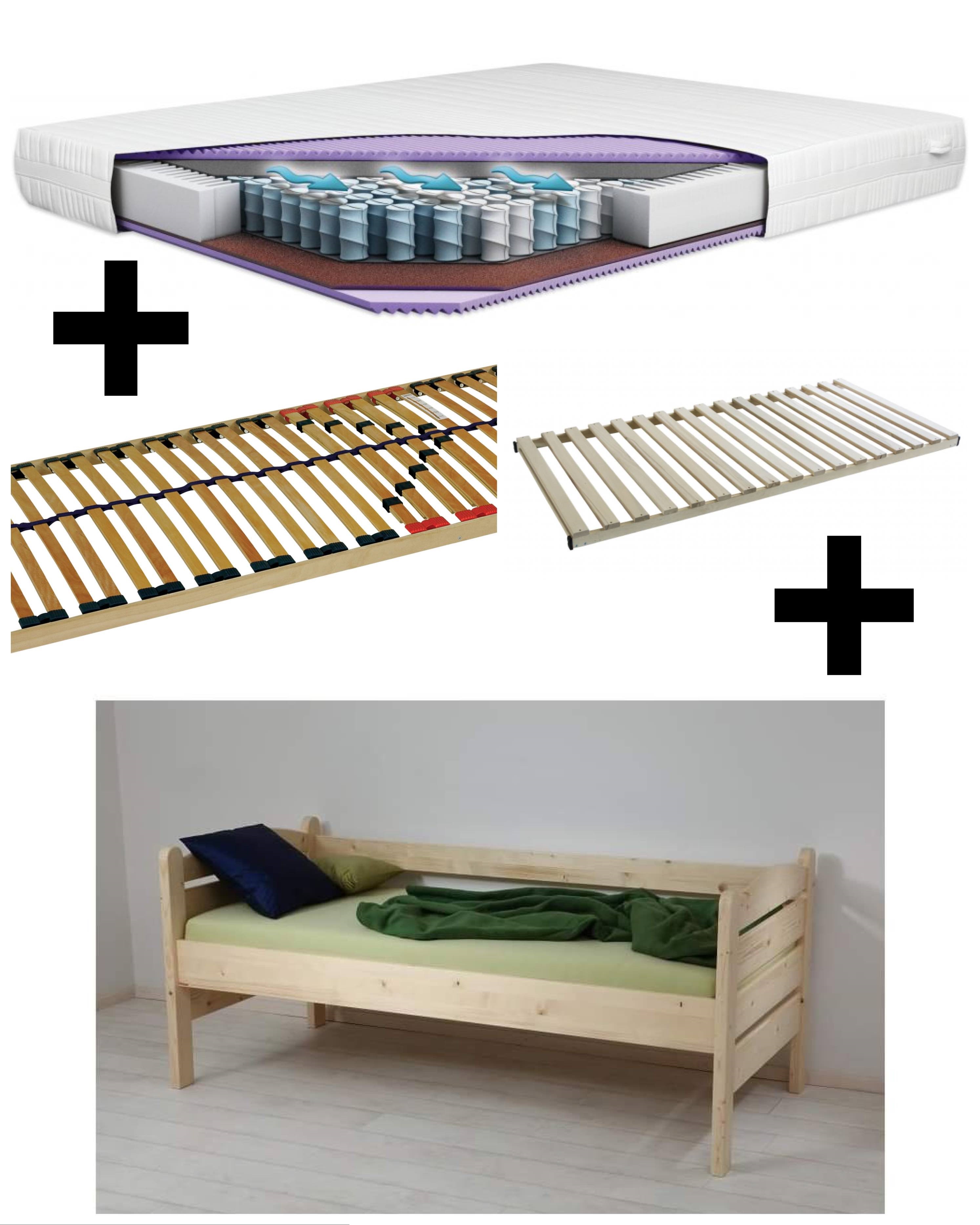 Levně Gazel Postel z lamina THOR pečovatelské lůžko smrk + lamelový rošt + matrace Rozměr: 90x200 cm