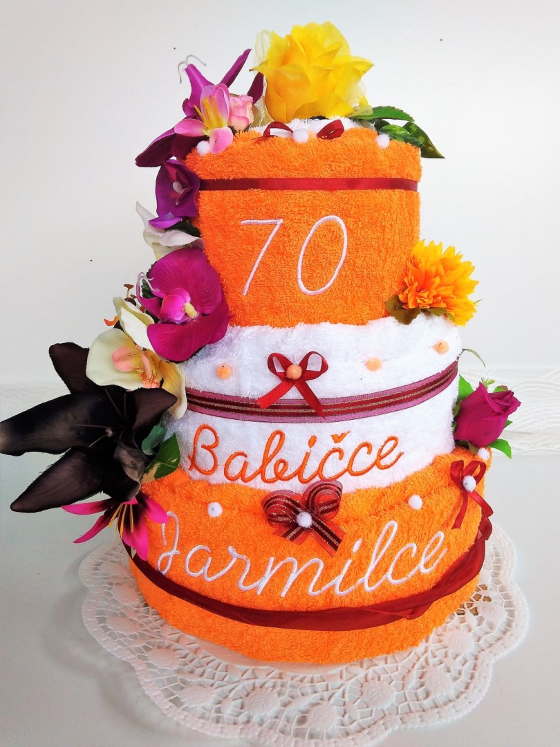 VER Textilní dort třípatrový-s vyšitými jmény