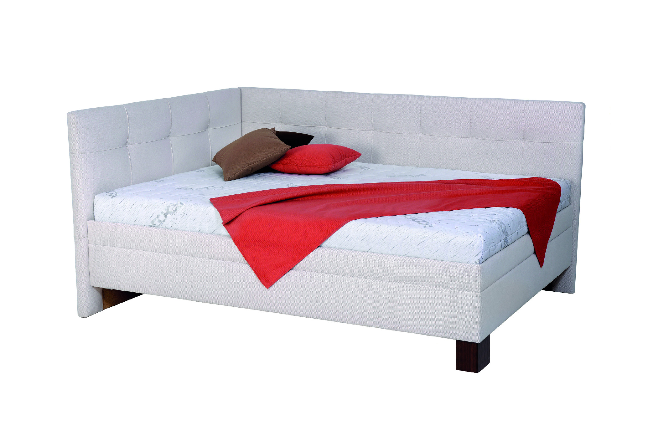 Levně Rohová čalouněná postel Verona s úložným prostorem a matrací Rozměr: 100x200 cm, Potahová látka: Letto88