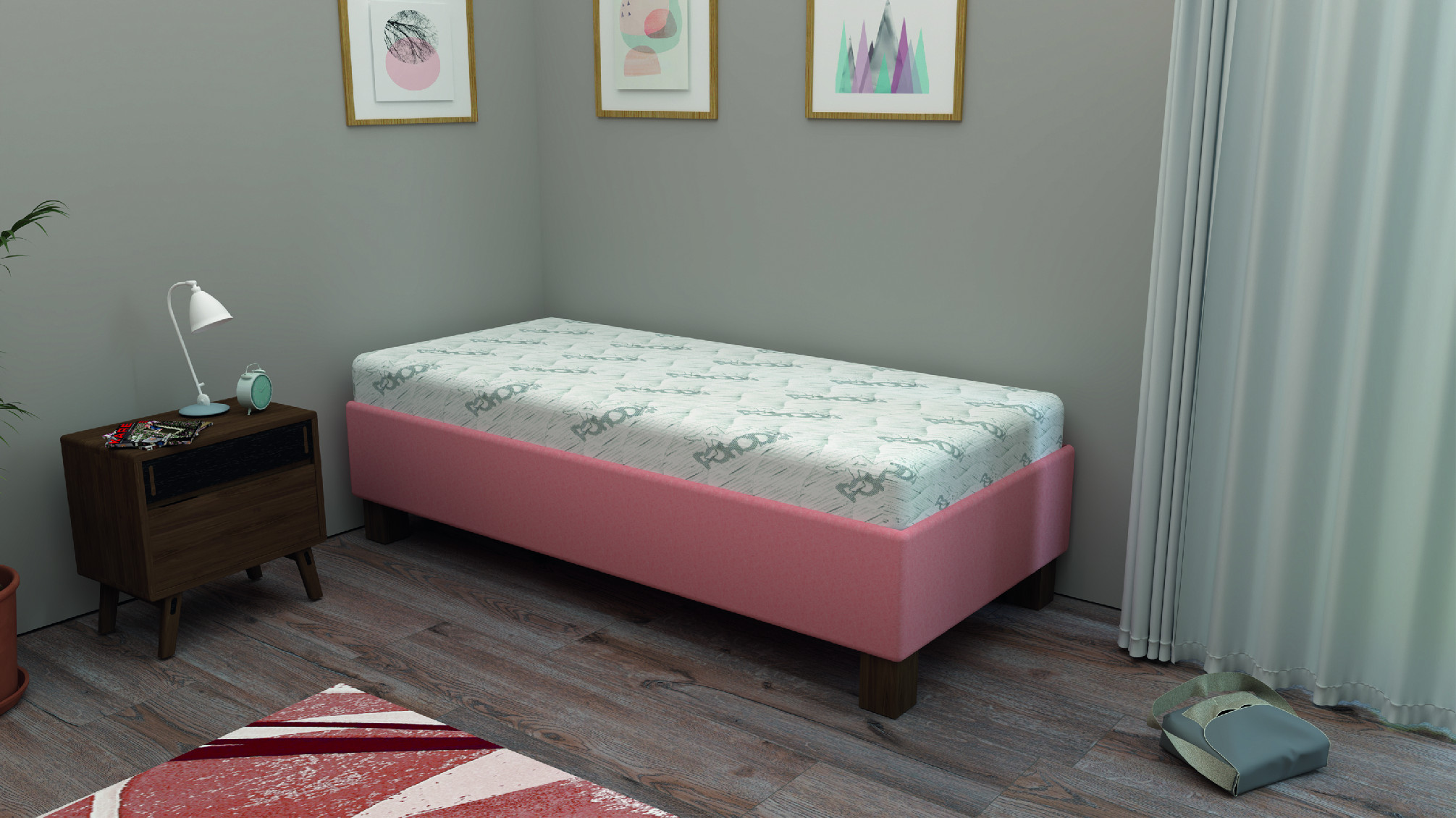Levně Čalouněná postel Fatima s úložným prostorem Rozměr: 80x200 cm, Výška: 31 cm, Potahová látka: ALFA16