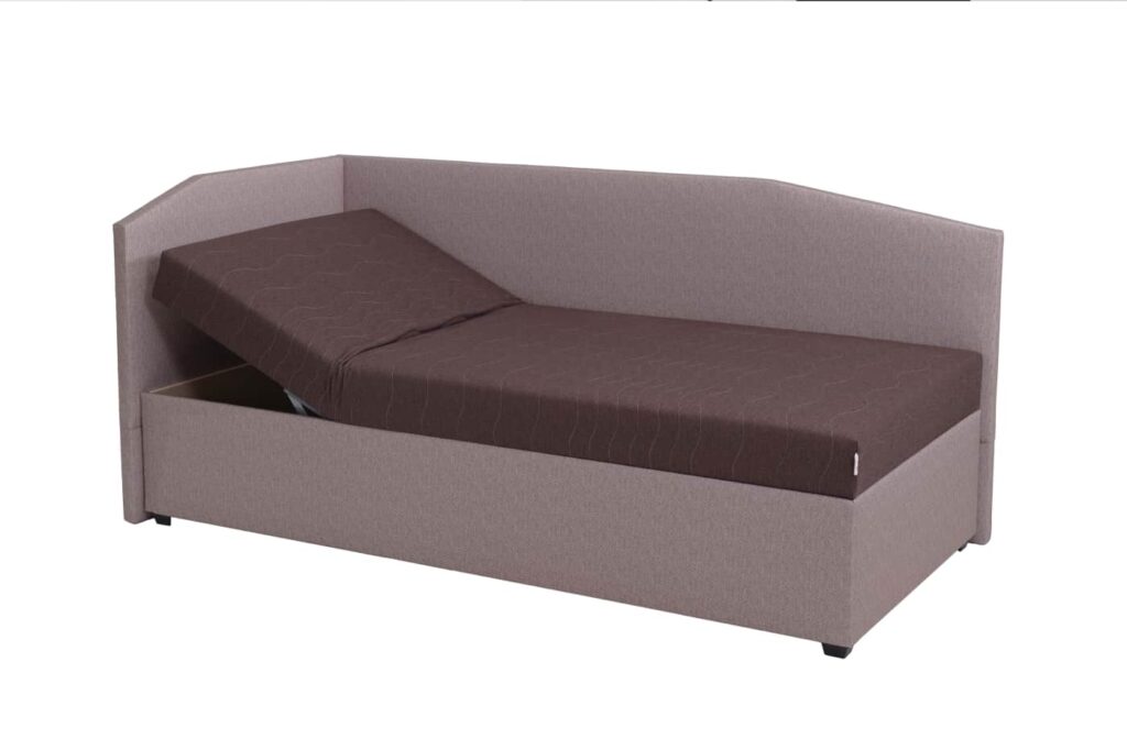 Levně Polohovací rohová postel Darko s úložným prostorem a matrací Rozměr: 80x200 cm, Potahová látka: ALFA16