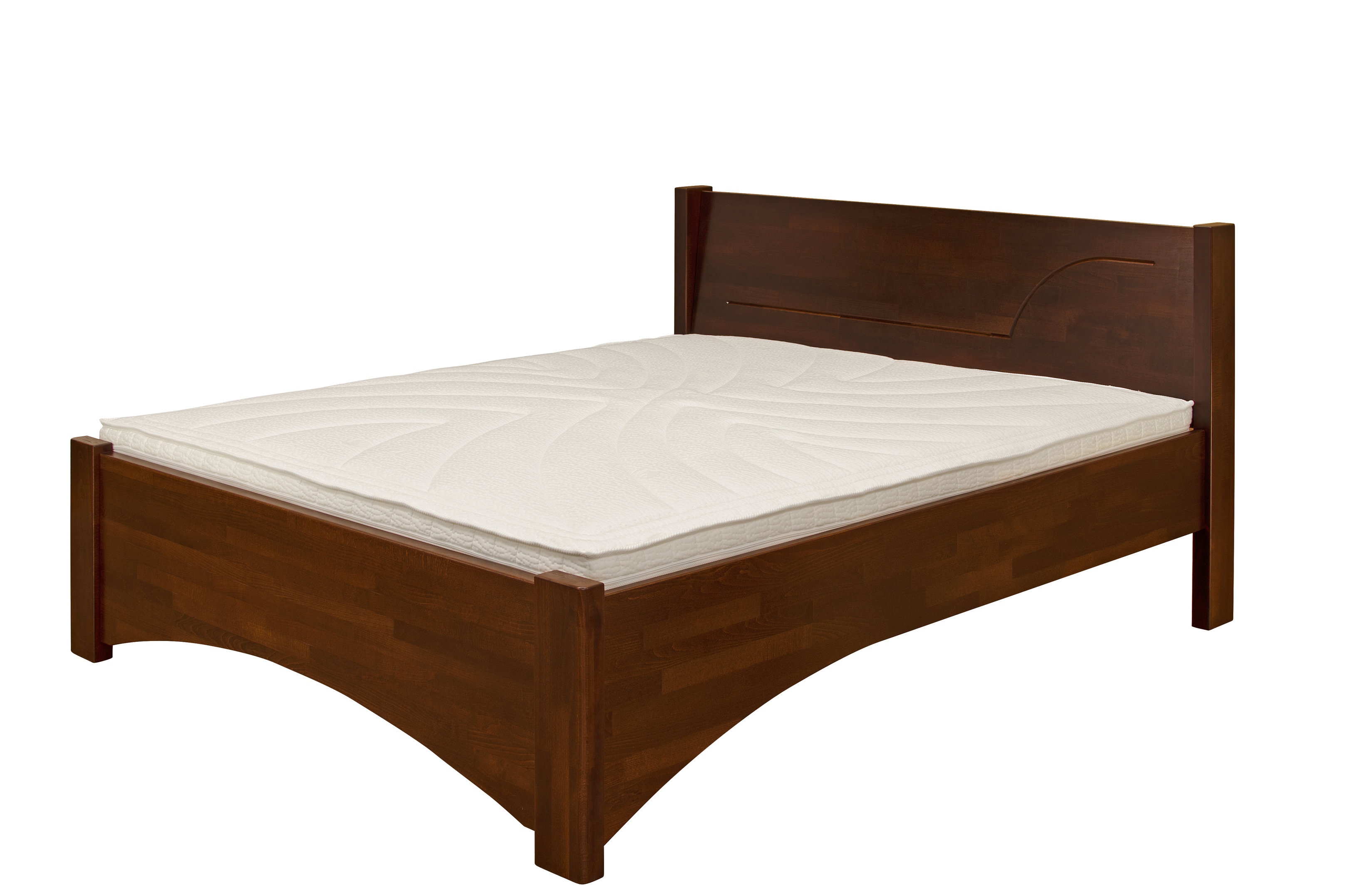 Levně Postel Purtex Zoe Rozměr: 200x200 cm, Materiál: Buk, Moření: Tabák