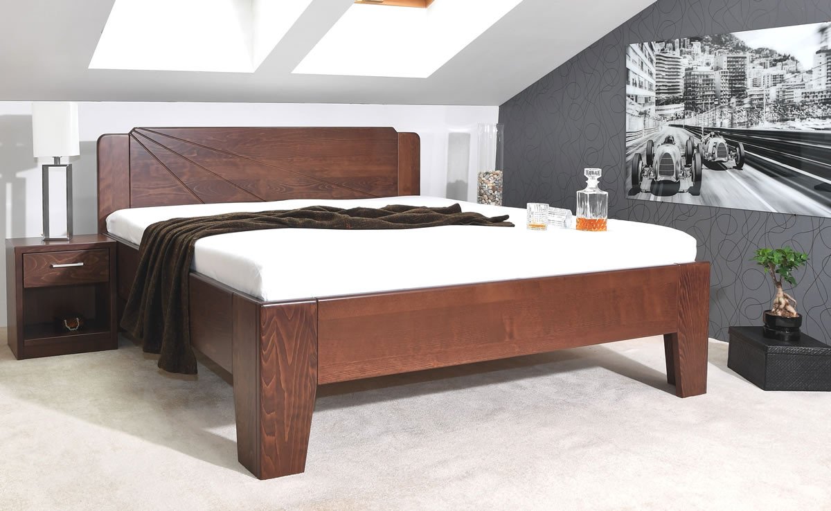 Postel Kolacia design Kleopatra 1 - masiv buk Rozměr: 80x190 cm, Moření: Olej č. 1 (obrázek 3)