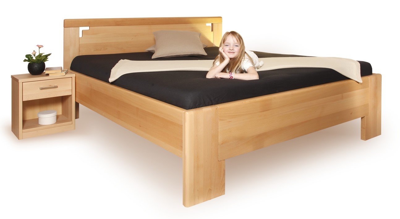 Levně Postel Kolacia design DeLuxe 2 - masiv buk Rozměr: 100x200 cm, Moření: Lak č. 10