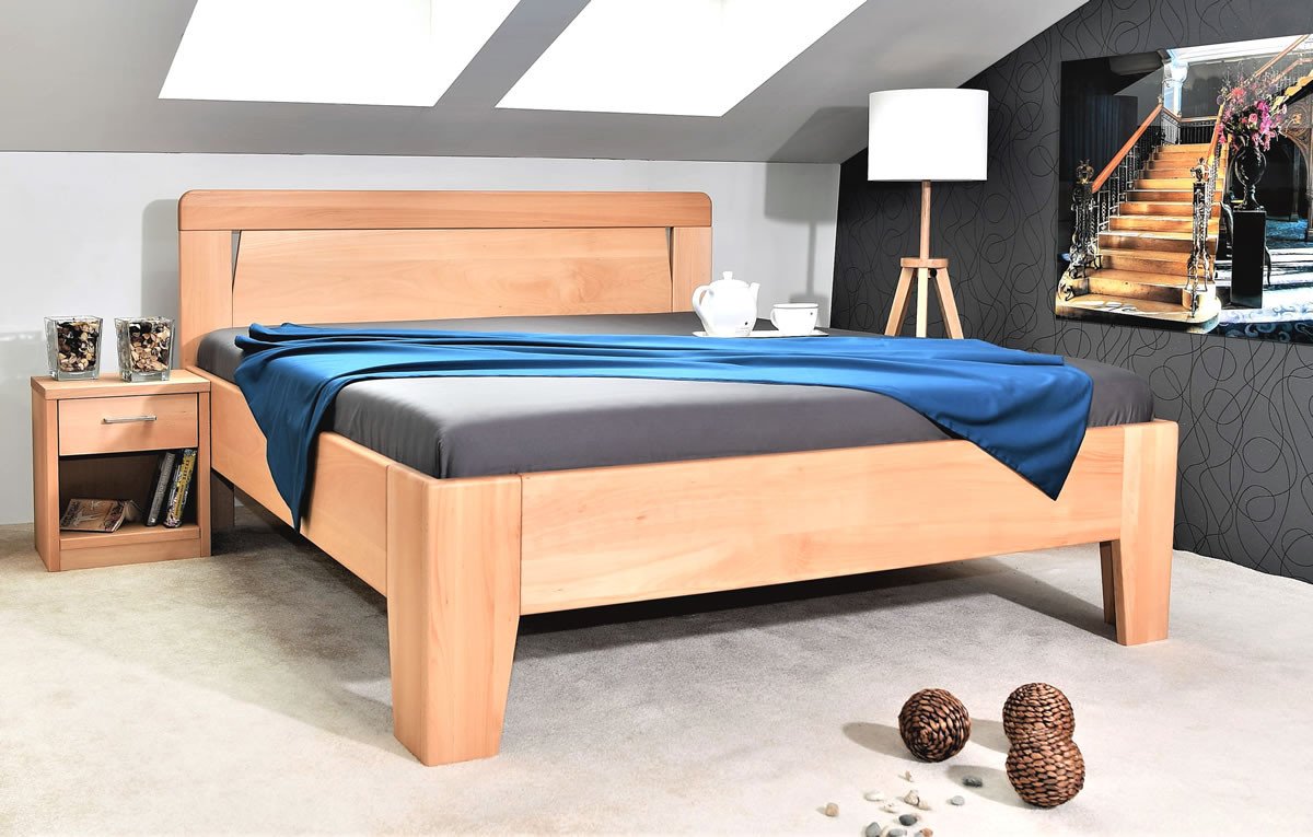 Postel Kolacia design Venus 1 - masiv buk Rozměr: 80x190 cm, Moření: Olej č. 1