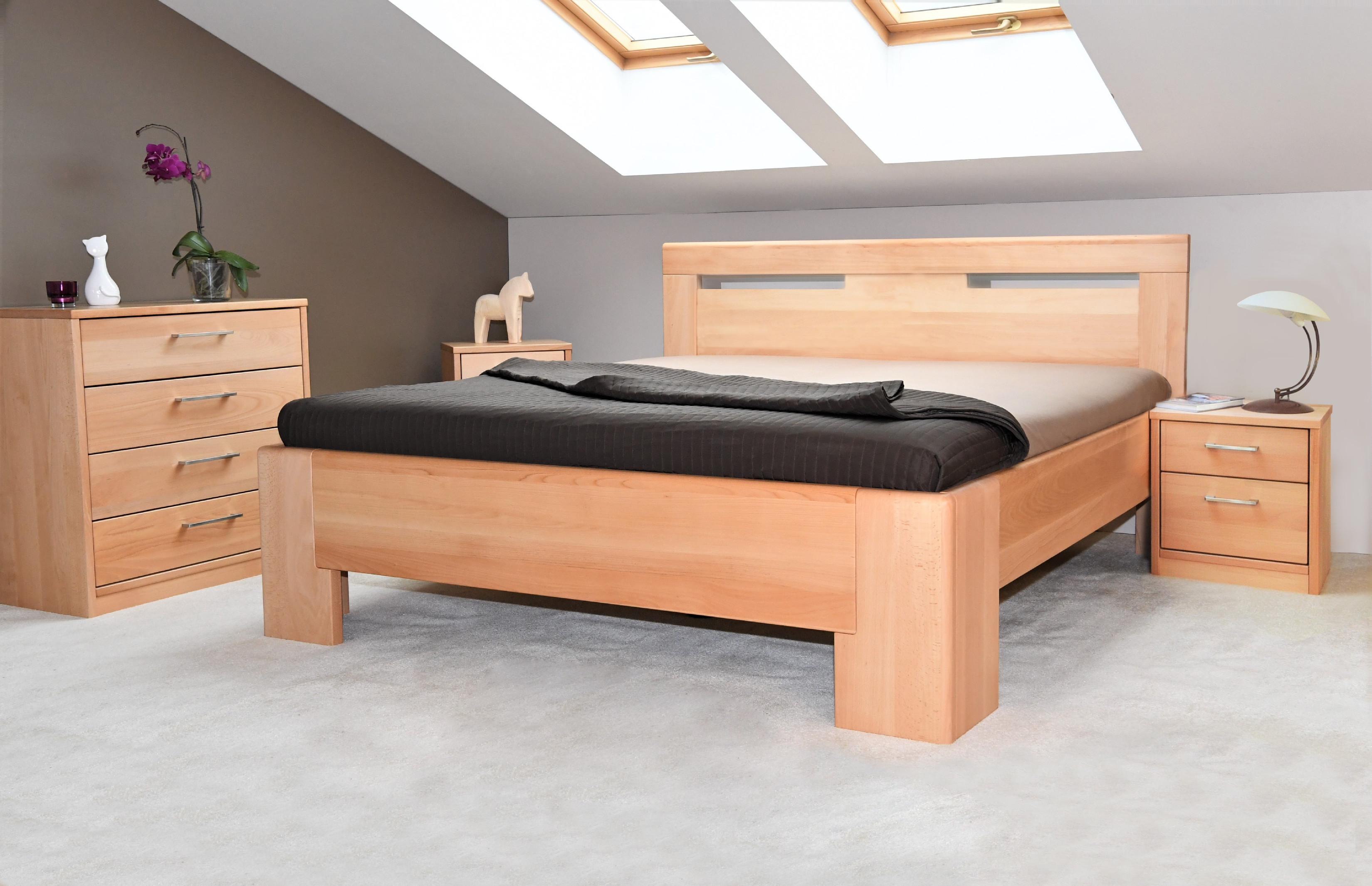 Postel Kolacia design Hollywood 3 - masiv buk Rozměr: 80x190 cm, Moření: Olej č. 1