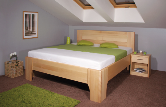 Levně Postel Kolacia design Olympia 3 - masiv buk Rozměr: 100x200 cm, Moření: Lak č. 10