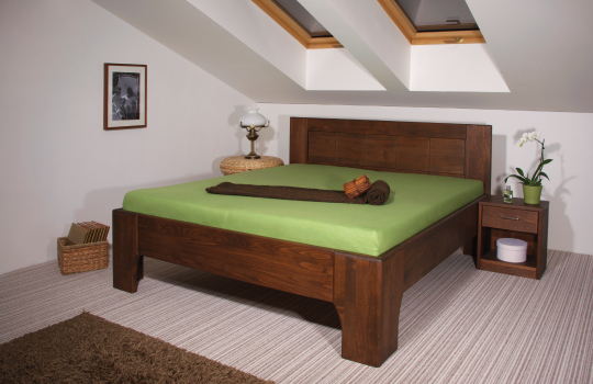 Levně Postel Kolacia design Olympia 2 - masiv buk Rozměr: 100x200 cm, Moření: Lak č. 10