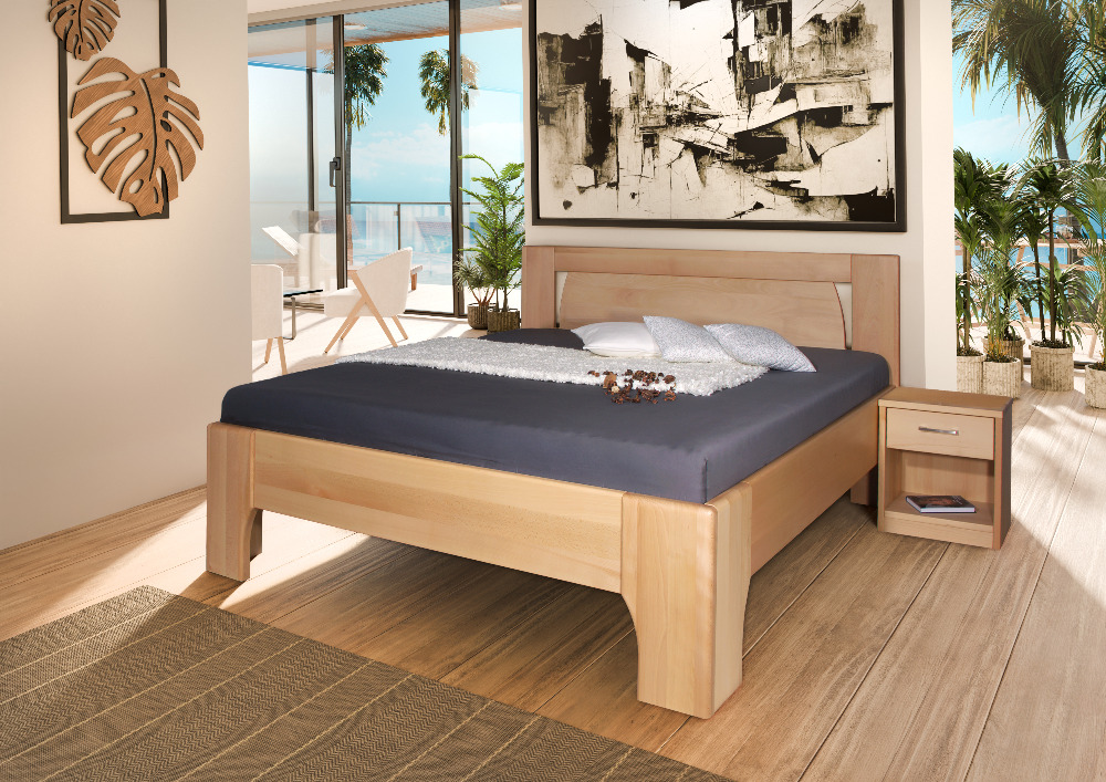 Postel Kolacia design Olympia 1 - masiv buk Rozměr: 80x190 cm, Moření: Olej č. 1