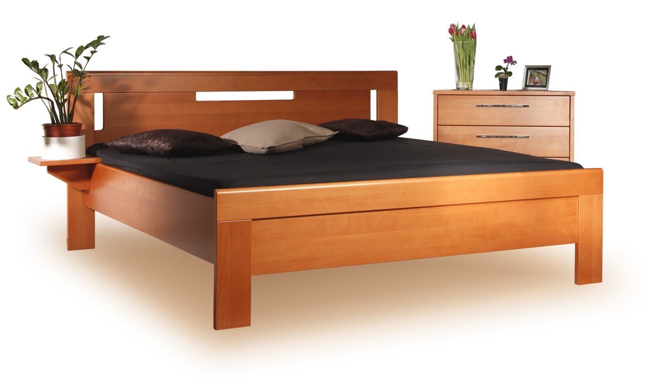 Postel Kolacia design Arleta 4 - masiv buk Rozměr: 100x200 cm, Moření: Lak č. 40