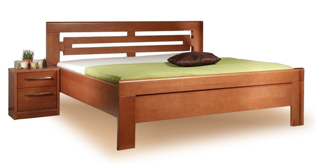 Levně Postel Kolacia design Arleta 2 - masiv buk Rozměr: 100x200 cm, Moření: Lak č. 10