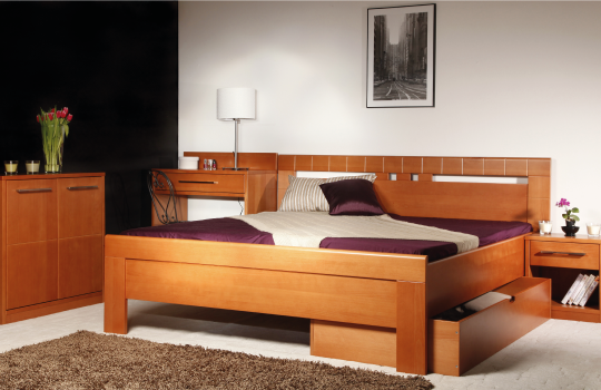 Levně Postel Kolacia design Arleta 1 - masiv buk Rozměr: 100x200 cm, Moření: Lak č. 10