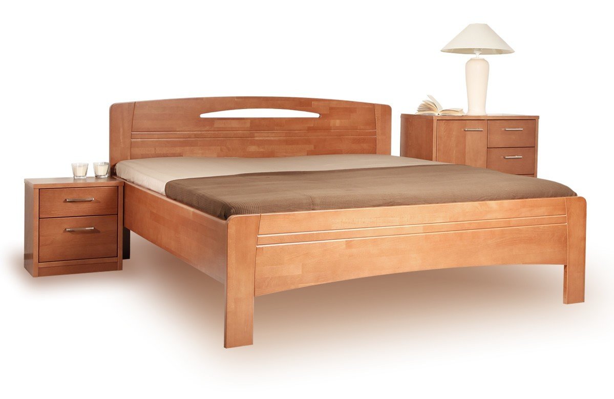 Levně Postel Kolacia design Evita 3 - masiv buk Rozměr: 100x200 cm, Moření: Lak č. 10