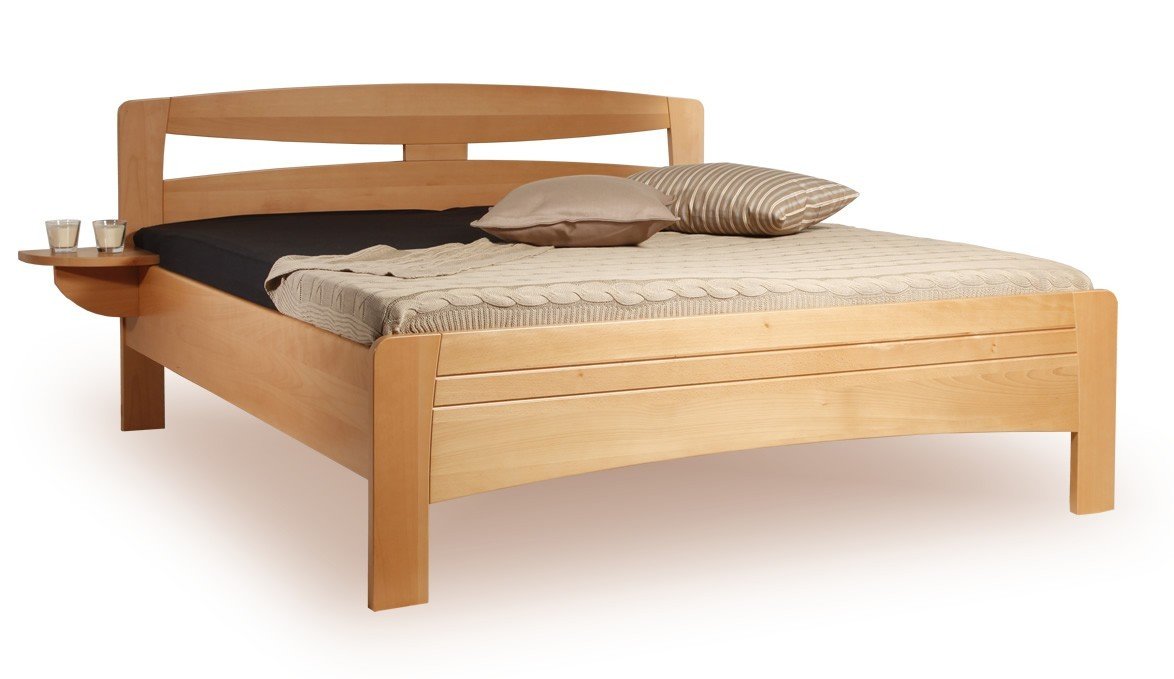 Levně Postel Kolacia design Evita 2 - masiv buk Rozměr: 100x200 cm, Moření: Lak č. 10