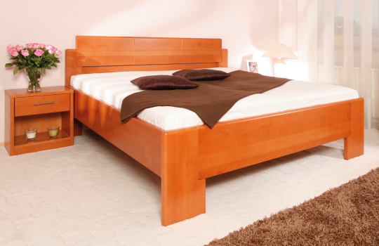 Levně Postel Kolacia design DeLuxe 1 - masiv buk Rozměr: 100x200 cm, Moření: Lak č. 10