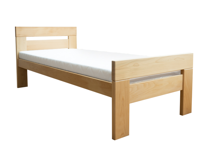 Levně Vyspimese.CZ Buková postel Texas s roštem Rozměr: 90x200 cm, Moření: přírodní lak