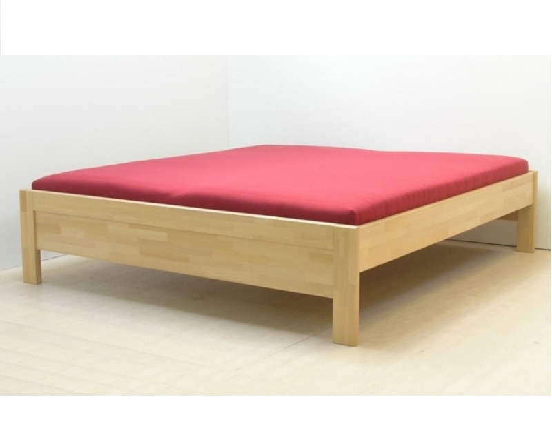 Levně Postel BMB Karlo s nízkým čelem - IMITACE DŘEVA Rozměr: 140x200 cm, Dekor: Akát, Provedení rohů: Oblé