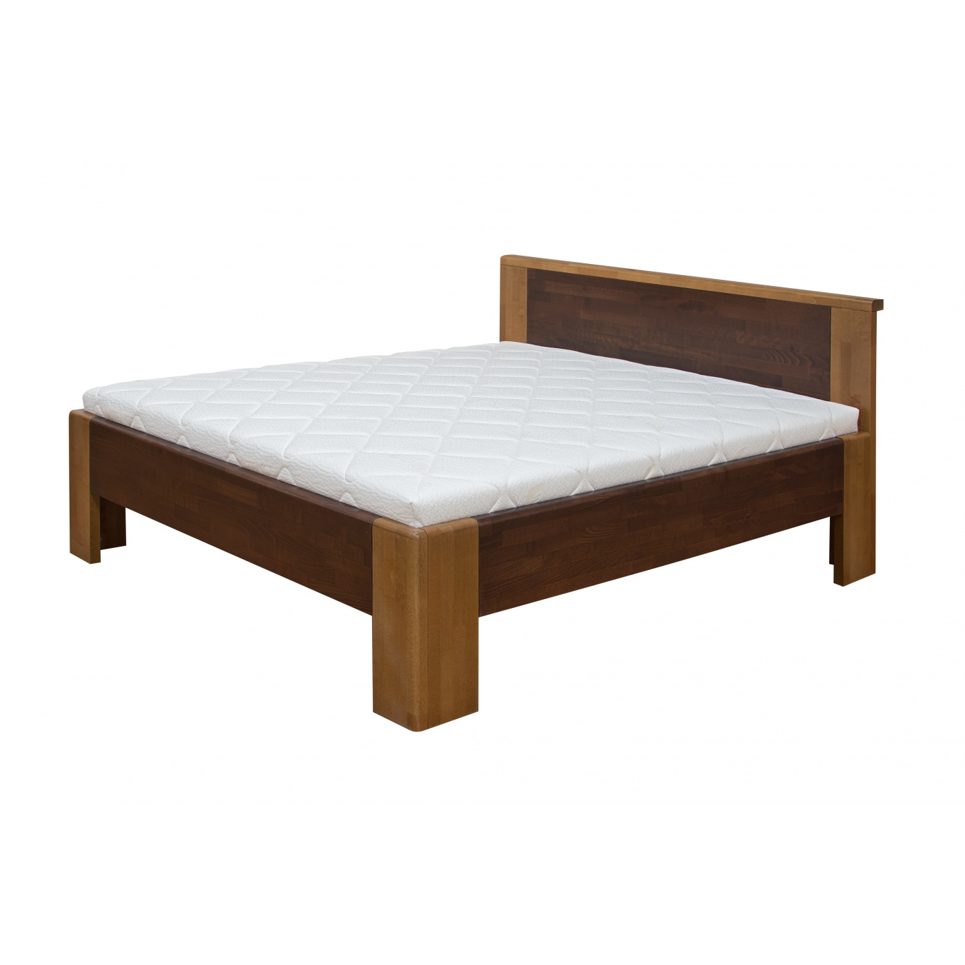 Levně Postel Purtex Golem Rozměr: 200x200 cm, Materiál: Buk, Moření: Ořech