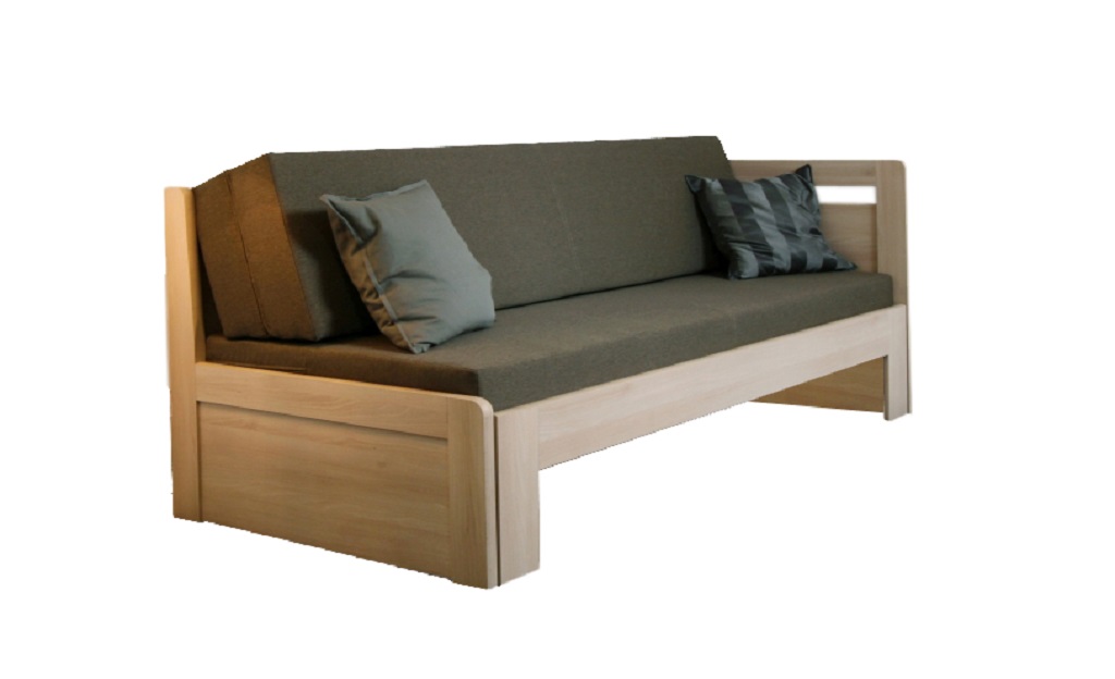 Levně BMB Postel TANDEM PLUS s pravou područkou - IMITACE DŘEVA Rozměr: 90/170x200 cm, Dekor: olše, Provedení rohů: Rovné